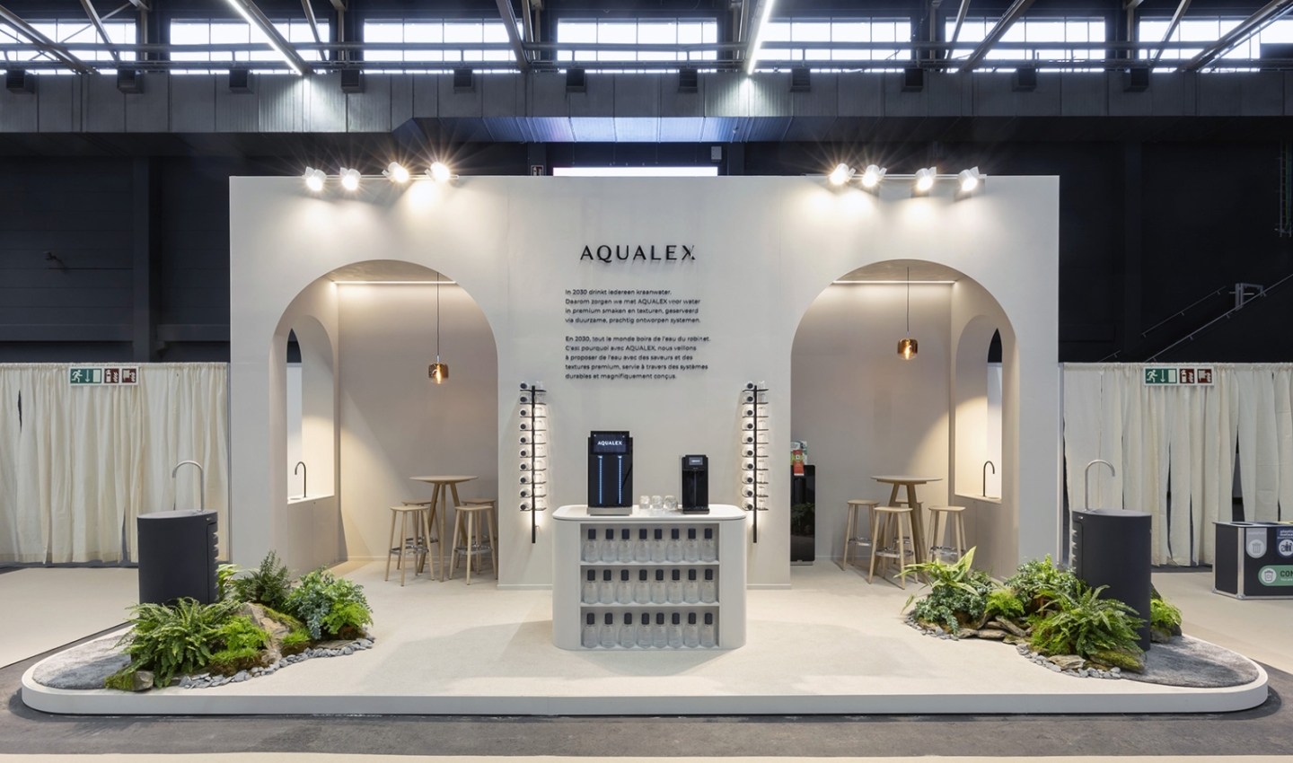 Aqualex op Inspire Health&Care in Gent – ‘Zen & Tranquility’ beursstand van 32m2