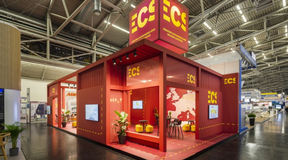 ECS op Transport Logistics in Gent – ‘Stacked Charm’ Beursstand van 120m2