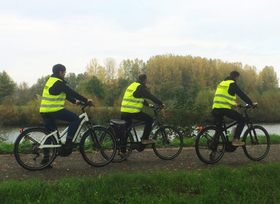 au travail par bici